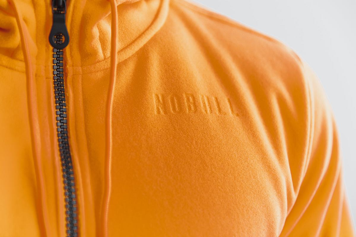 Nobull Arctic Zip-up Neon Men's Jackets Orange | Australia (NK3206)